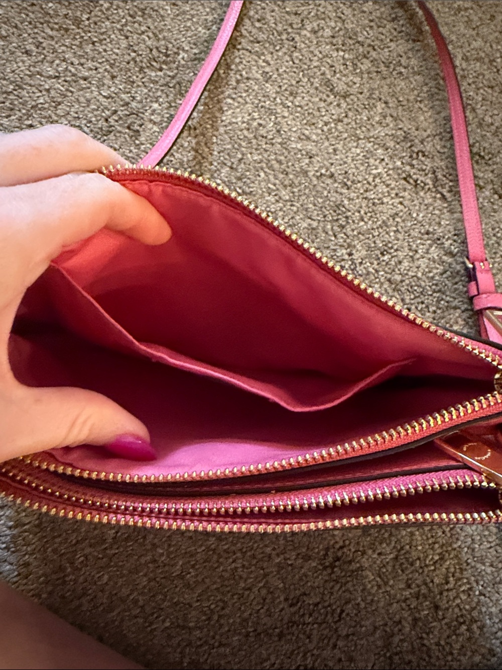 Coach Hot Pink Pebbled Leather Crossbody - Picture 3 of 6